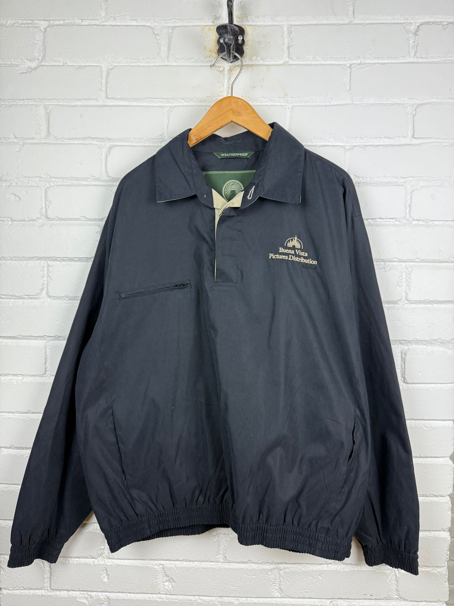 Vintage Disney Buena Vista Pictures Distribution Weather Proof Pullover Light Jacket Size L