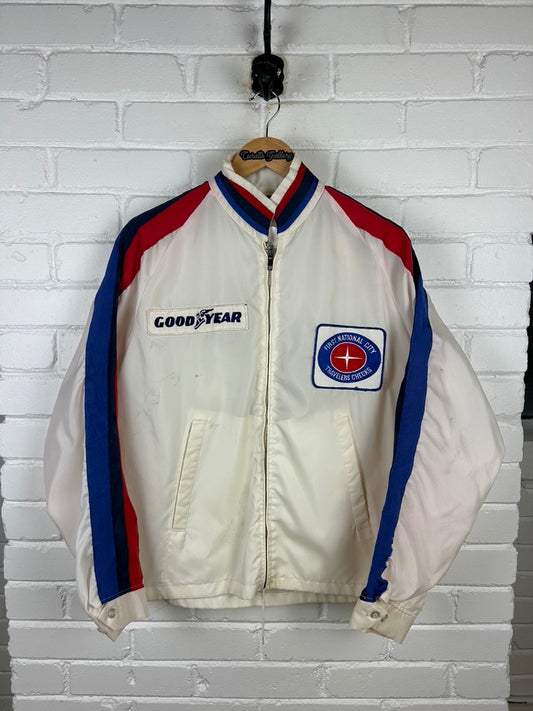 Vintage 80s Swingster Good Year First National City Racing Light Jacket Size L