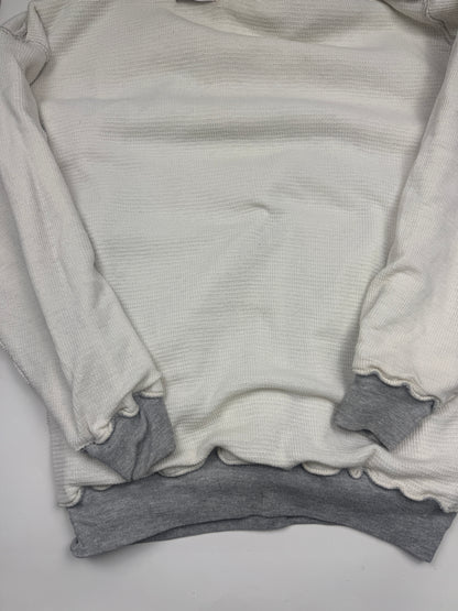 Vintage 80s Wear Guard Thermal Lined Blank Heather Gray Hooded Sweatshirt Size L