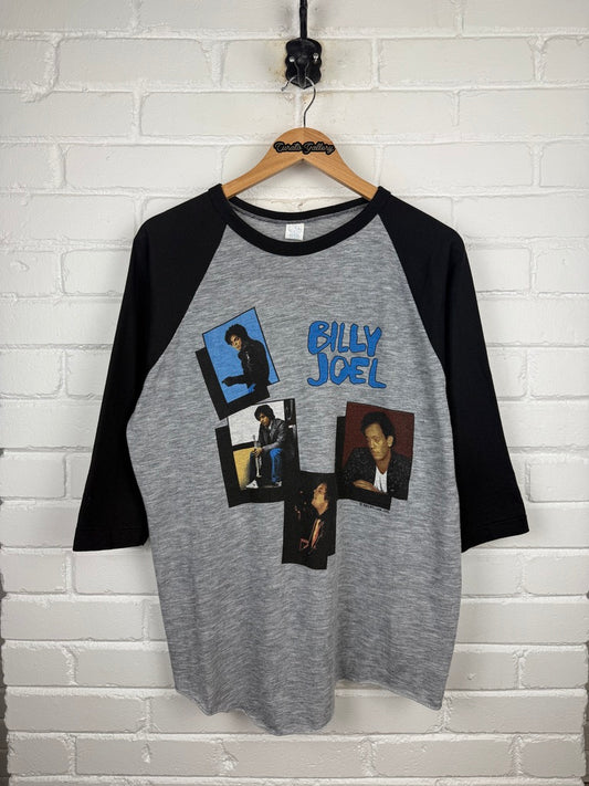 Vintage 1984 Billy Joel From A Piano Man To An Innocent Man Tour Music Raglan T Shirt Size XL 80s