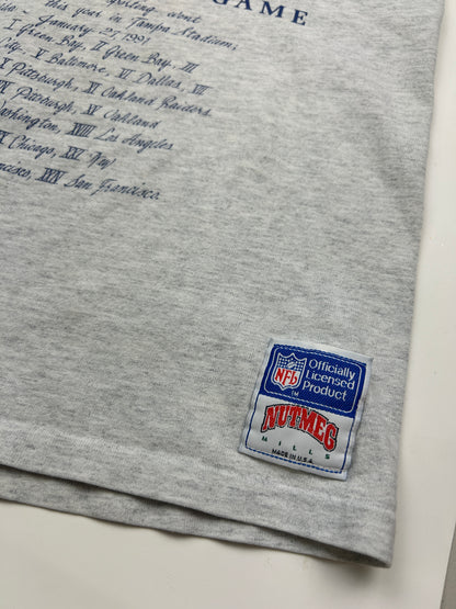 Vintage 1991 Super Bowl XXV Silver Anniversary Game NFL Nutmeg T Shirt Size M 90s