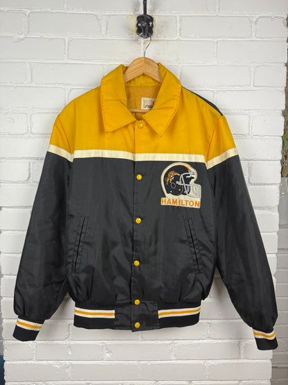 Vintage 80s Hamilton Tiger Cats Insulated Two Tone Bomber Jacket Size L