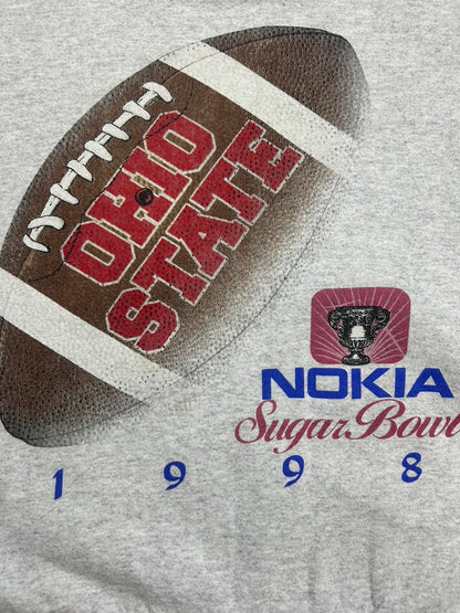 Vintage 1998 Ohio State Buckeyes Nokia Sugar Bowl NCAA Big Graphic Sweatshirt Size L 90s