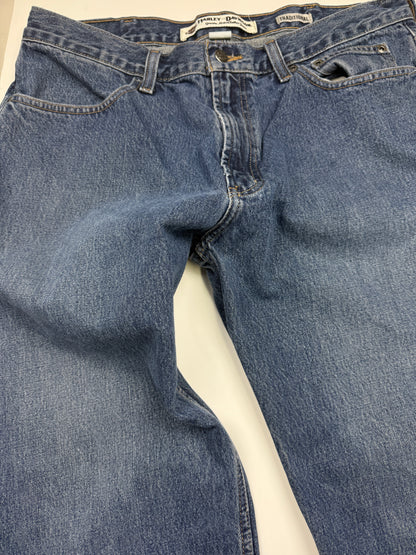 Harley Davidson Motorcycles Traditional Stonewash  Denim Jeans Pants Size 38W