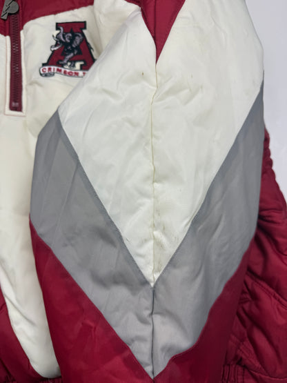 Vintage 90s Alabama Crimson Tide NCAA 1/2 Zip Insulated Pro Player Side Line Jacket Size XL