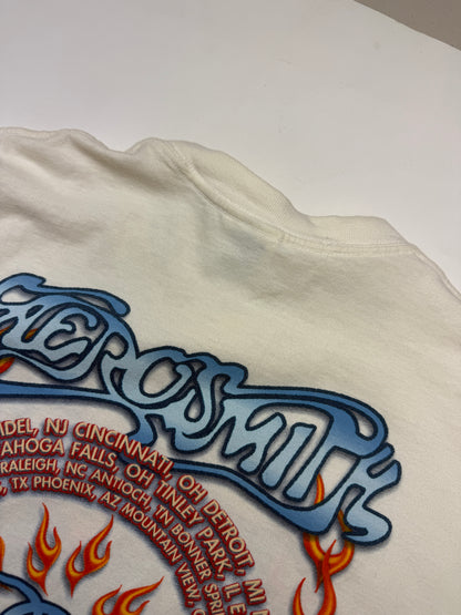 Vintage 2003 Aerosmith Rock And Roll Flames Tour Band T Shirt Size XL