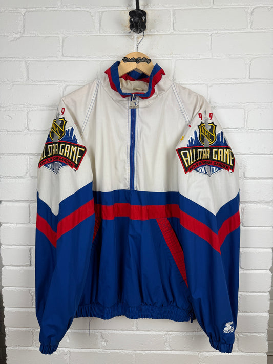 Vintage 1994 NHL All Star Game New York MSG Starter 1/2 Zip Pullover Jacket Size L 90s