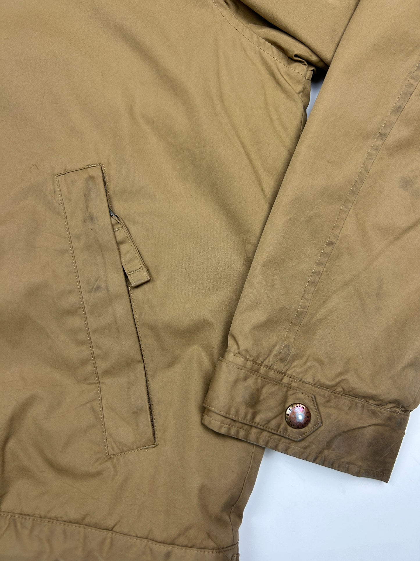 Vintage Fleece Lined Insulated Embroidered Pony Harrington Jacket Size L Earth Tones