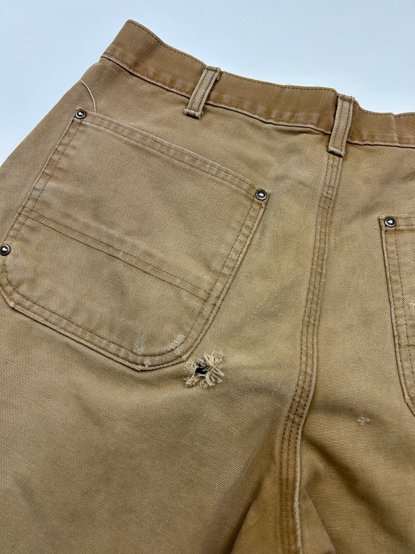 Carhartt Canvas Work-Wear Double Knee Loose Original Fit Pants Size 32W Beige