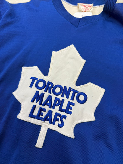 Vintage 80s Bob McGill #4 Toronto Maple Leafs Stitched SK Knit Hockey Jersey Size S