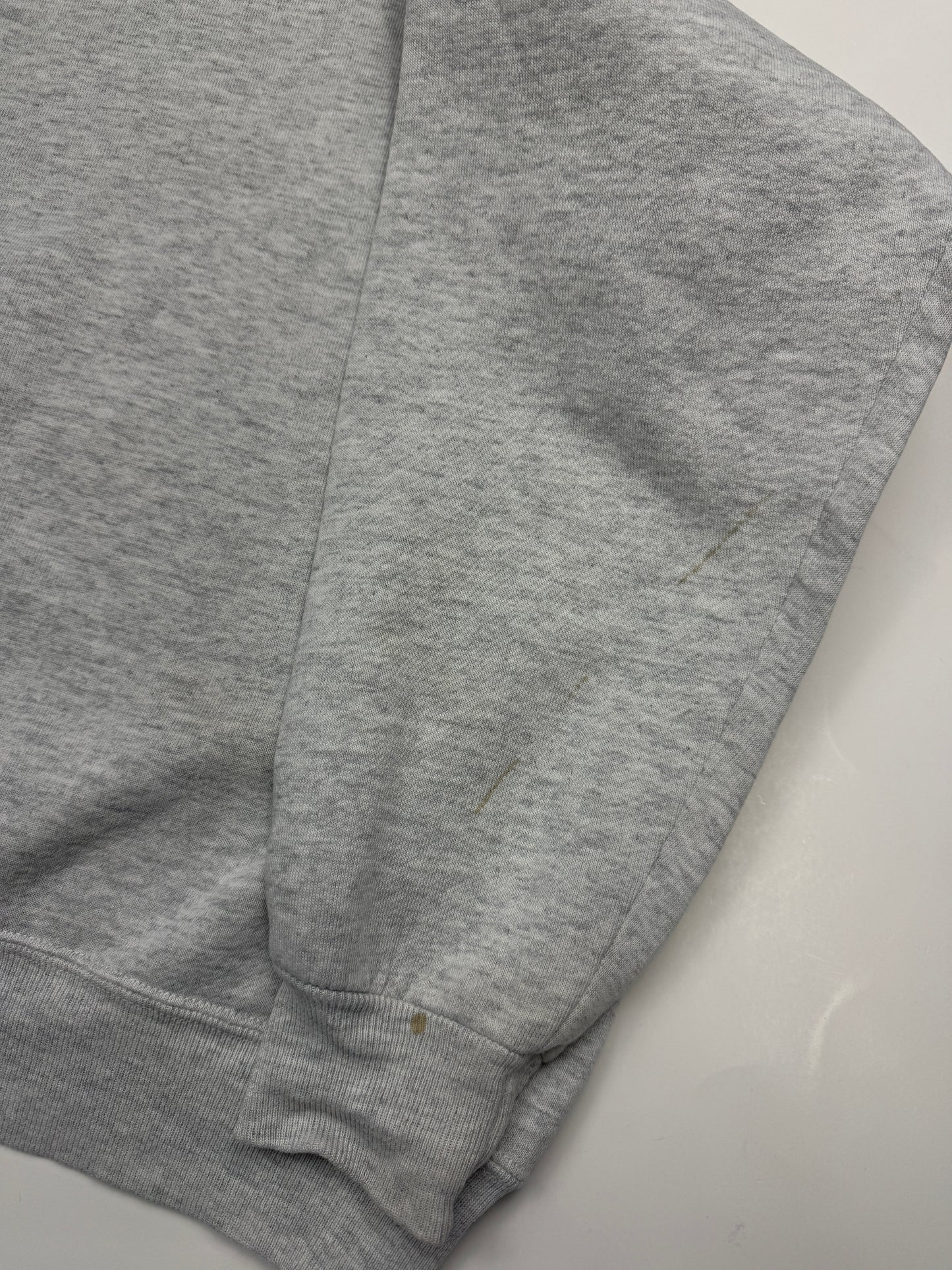 Vintage 90s Russell Athletic Cropped Boxy Fit Blank Crewneck Sweatshirt Size L Heather Gray