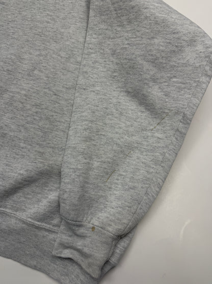 Vintage 90s Russell Athletic Cropped Boxy Fit Blank Crewneck Sweatshirt Size L Heather Gray