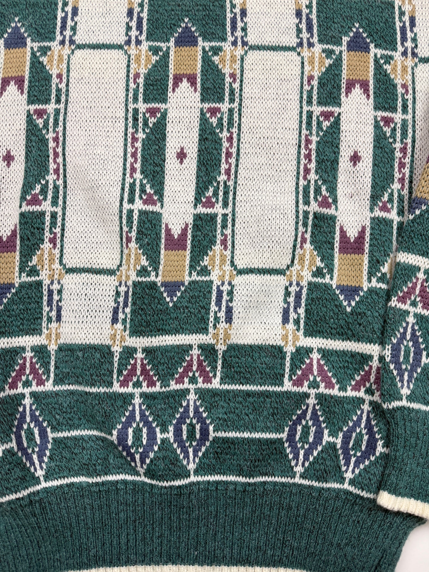 Vintage 90s Hennesy By Van Heusen Abstract Print Acrylic Knit Sweater Size L