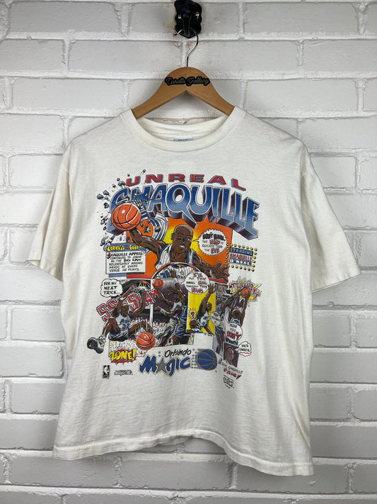 Vintage 90s Shaquille O'Neal Orlando Magic Caricature Comic Series Salem NBA T Shirt Size S