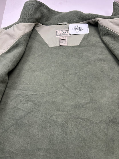Vintage LL Bean Fleece Lined Nylon Bomber Jacket Size XXL Pistachio