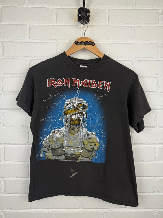 Vintage 1985 Iron Maiden World Slavery Tour Concert Rock Metal Band T Shirt Size S