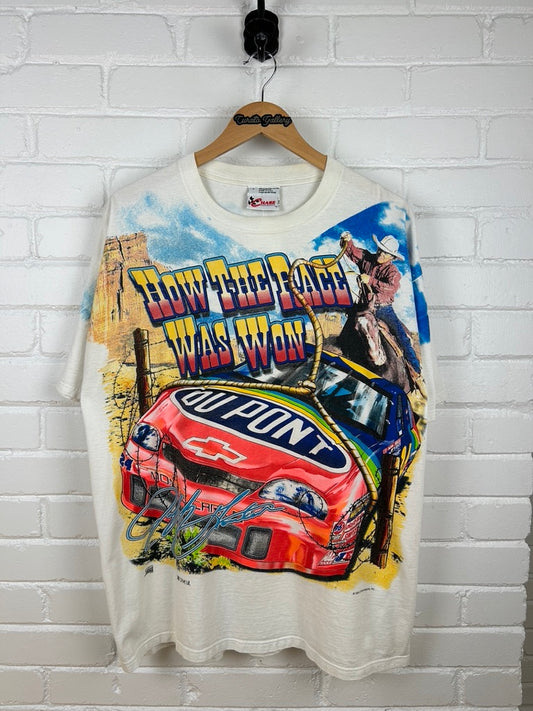 Vintage 1998 Jeff Gordon #24 A Horse Of Proven Colours Nascar Racing AOP T Shirt Size L 90s