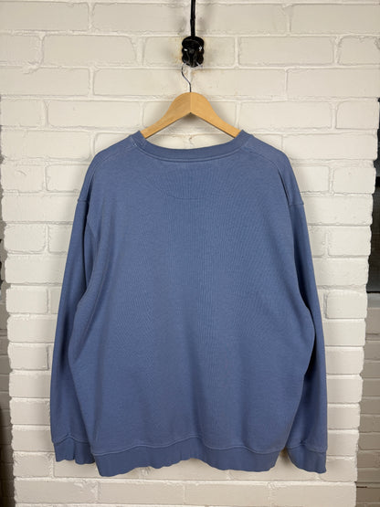 Vintage Y2K Nike Embroidered Mini Swoosh Crewneck Sweatshirt Size XXL Baby Blue