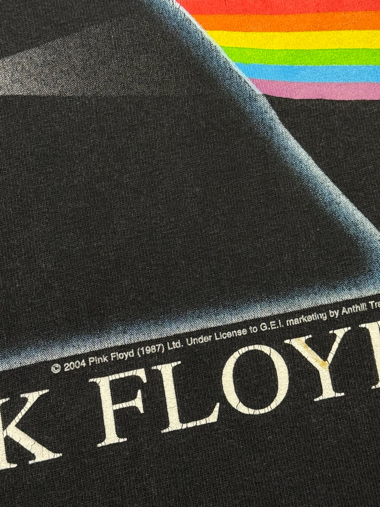 Vintage 2004 Pink Floyd Dark Side Of The Moon Rock And Roll Band Music T Shirt Size L Y2K