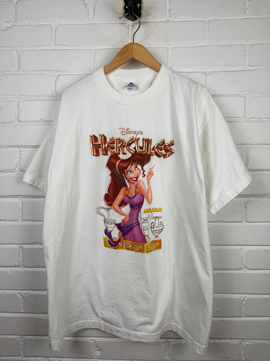 Vintage 90s Hercules Disney Megara Movie Promo Animated T Shirt Size XL