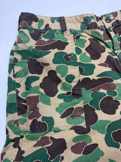 Vintage 70s/80s Military Fatigue 107 Duck Camo Hunter Light Weight Pant Size 40W