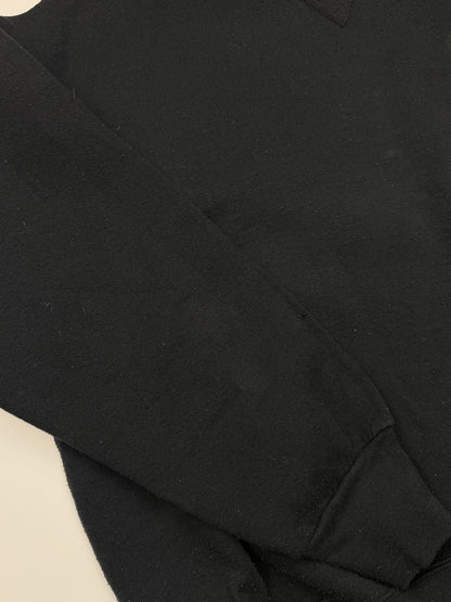 Vintage 90s Russell Athletic Cropped Boxy Fit Blank Crewneck Sweatshirt Size XXL Black