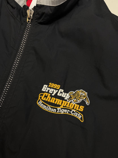 Vintage 90s Hamilton Tiger Cats Grey Cup Champions Embroidered Light Starter Jacket Size L