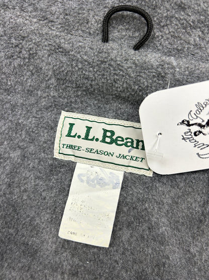 Vintage 90s LL Bean Fleece Lined Nylon Three Season Bomber Jacket Size M