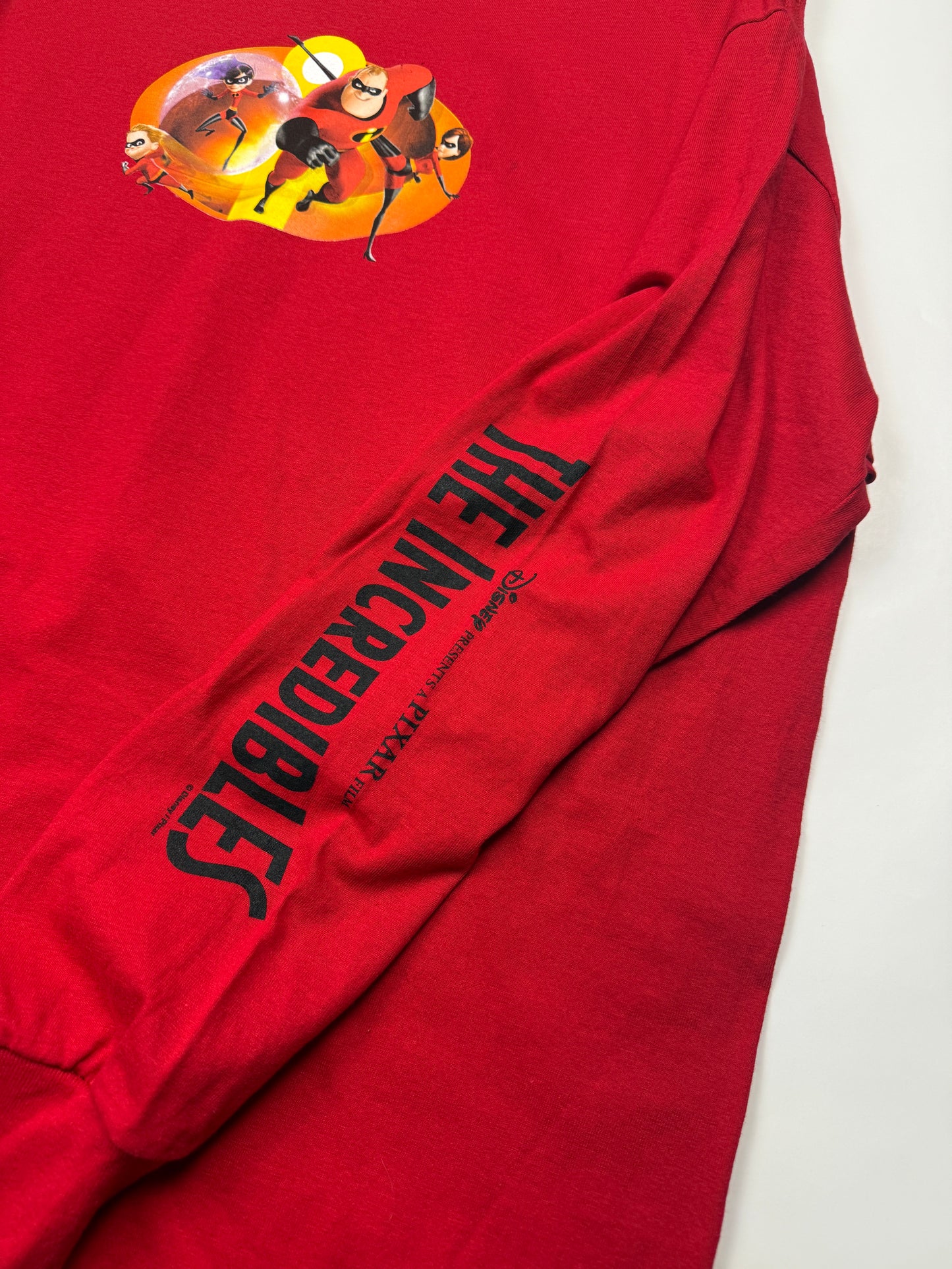 Vintage The Incredibles Disney Pixar Cartoon Movie Promo Long Sleeve T Shirt Size XL