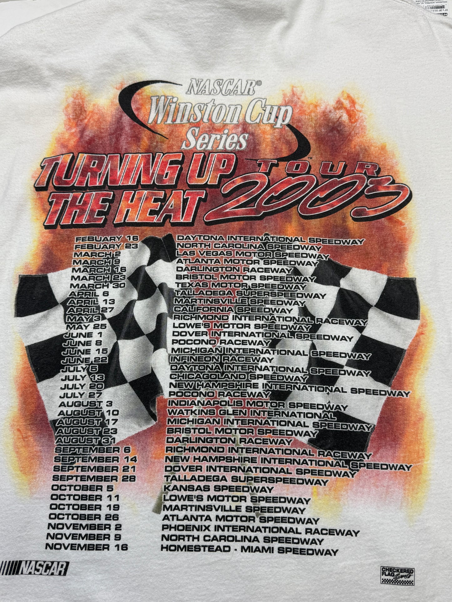 Vintage 2003 Winston NASCAR Cup Series Turning Up The Heat Racing T Shirt Size XL