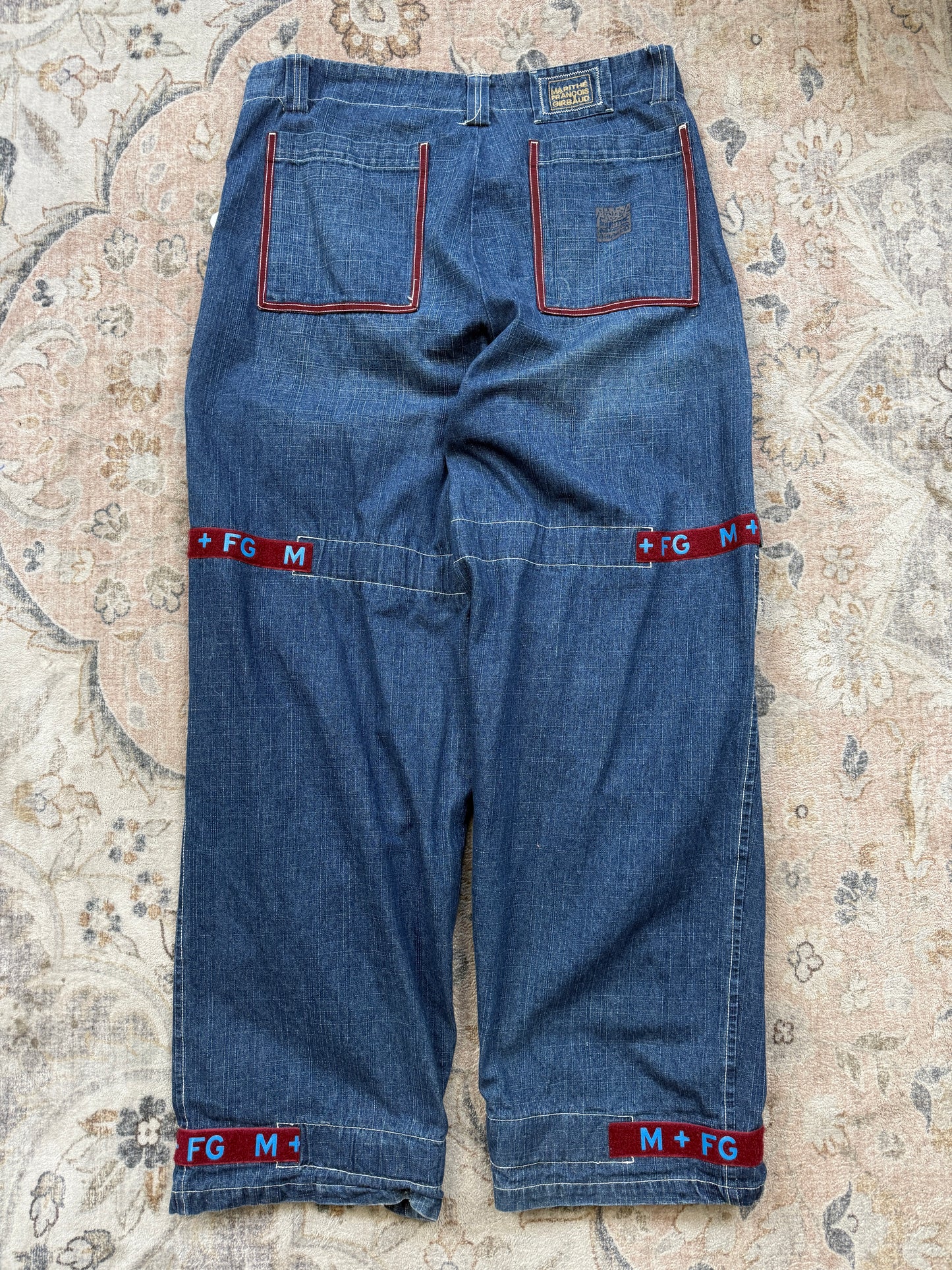 Vintage Y2K Marithe Francois Girbaud M+FG Baggy Cargo Denim Jeans Size 39W