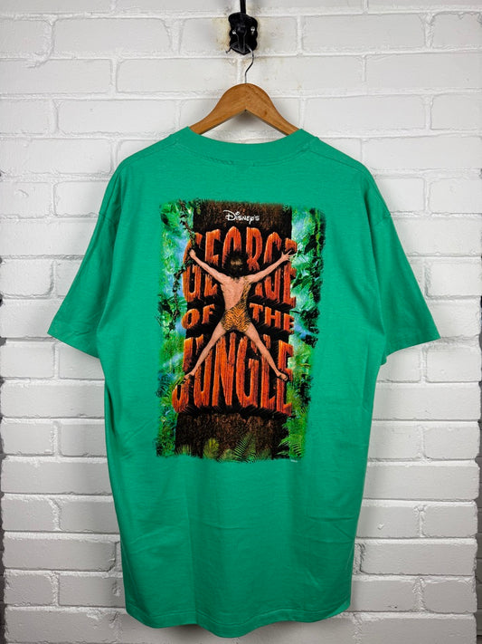 Vintage 90s Disney George Of The Jungle Watch Out Movie Promo T Shirt Size XL