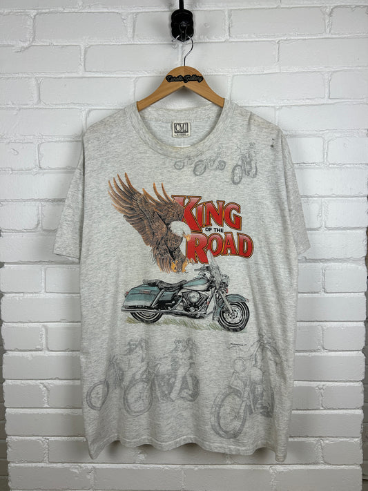 Vintage 1998 Sturgis Black Hills Rally King Of The Road Bald Eagle T Shirt Size XL 90s
