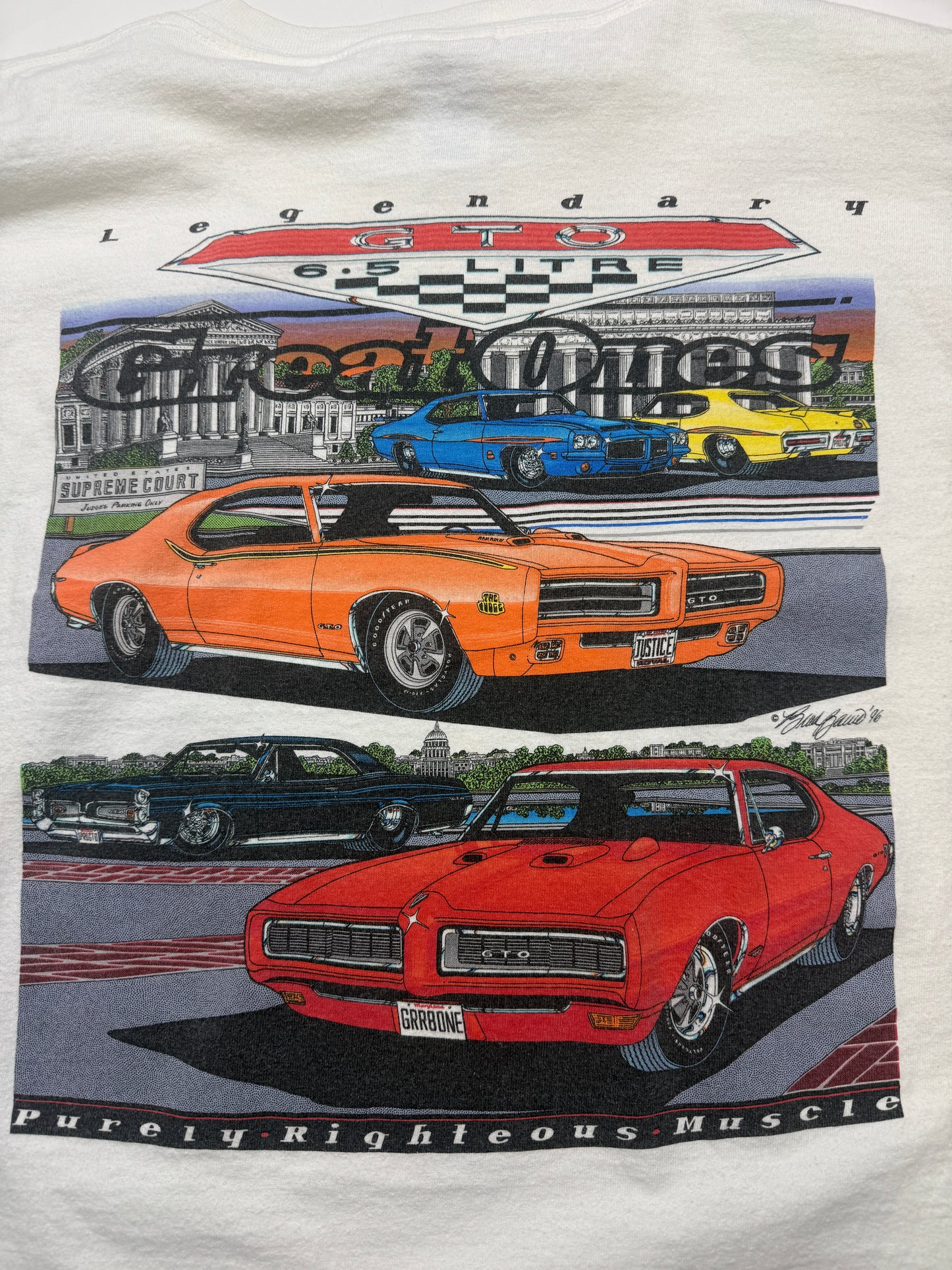 Vintage 1996 Prowlin Tigers Pontiac GTO Classic Car Muscle Racing T Shirt Size L 90s