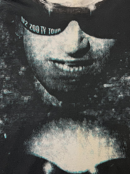 Vintage 1992 U2 Zoo TV Tour All Over Print Band Music T Shirt Size XXL 90s
