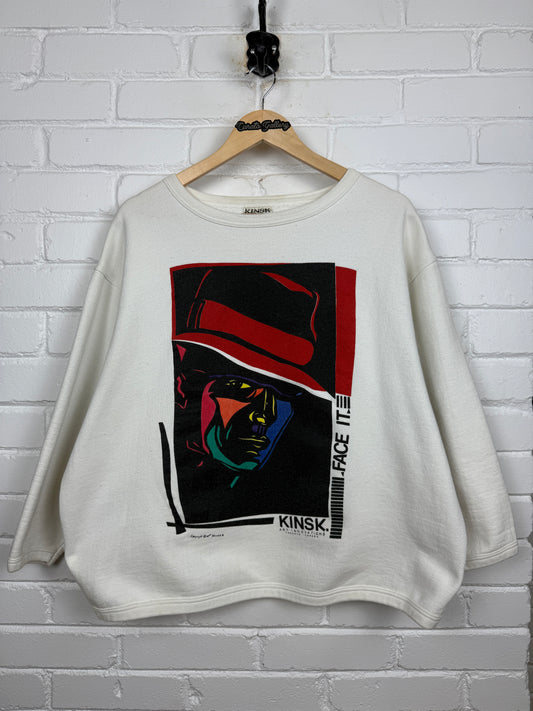 Vintage 1986 Kinsk Art Innovations Toronto Face It Painting Drawing Sweatshirt Size XL