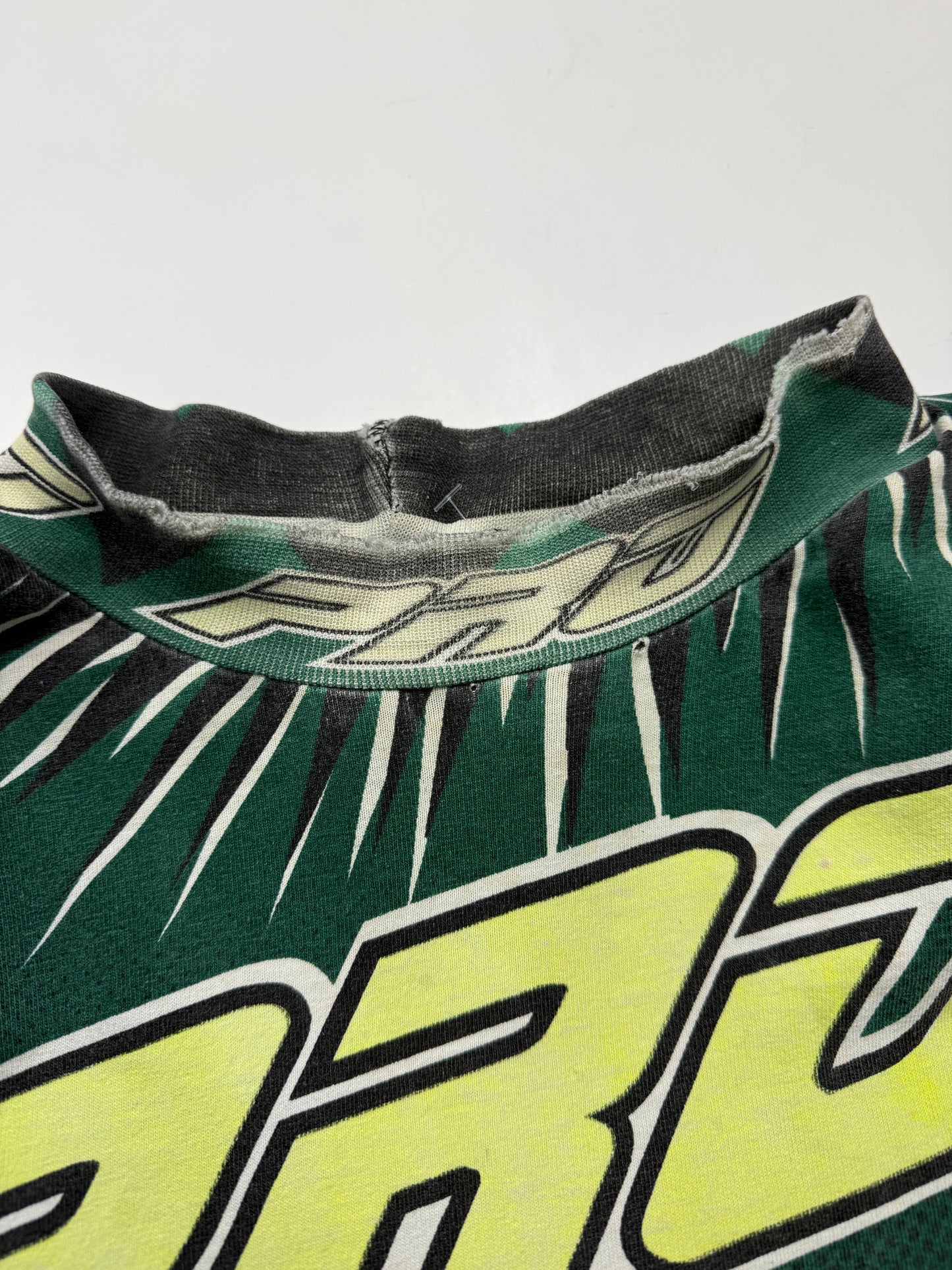 Vintage 90s Pro Racing SX1 All Over Print Motocross Green Long Sleeve T Shirt Jersey Size XL