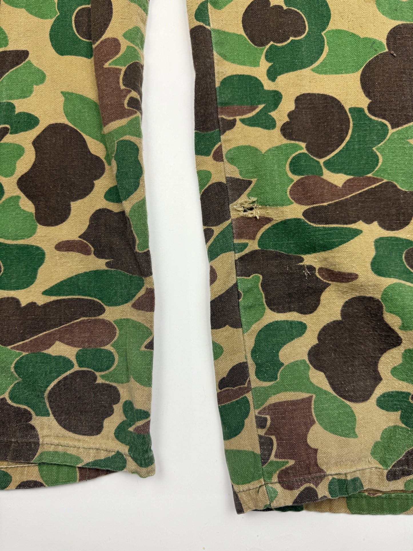 Vintage 70s/80s Military Fatigue 107 Duck Camo Hunter Light Weight Pant Size 40W