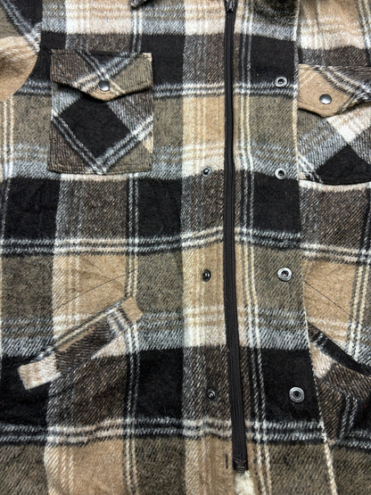 Vintage 80s Nothern Summit Sherpa Lined Plaid Overcoat Jacket Size M