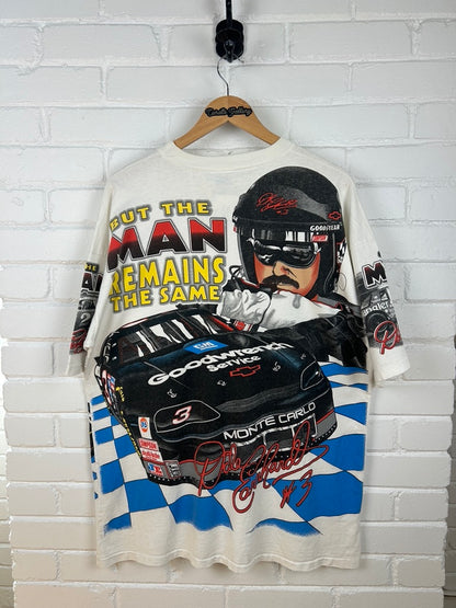 Vintage 1996 Dale Earnhardt Times May Change But The Man Remains Nascar AOP T Shirt Size XL 90s