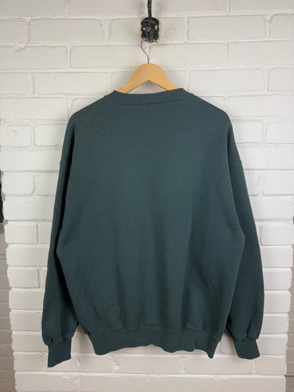 Vintage 90s Russell Athletic Boxy Fit Blank Crewneck Sweatshirt Size XL