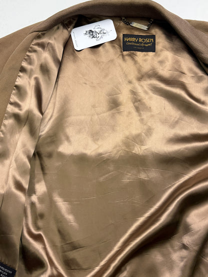 Vintage 80s/90s Harry Rosen Satin Lined Suede Bomber Size 44 XL