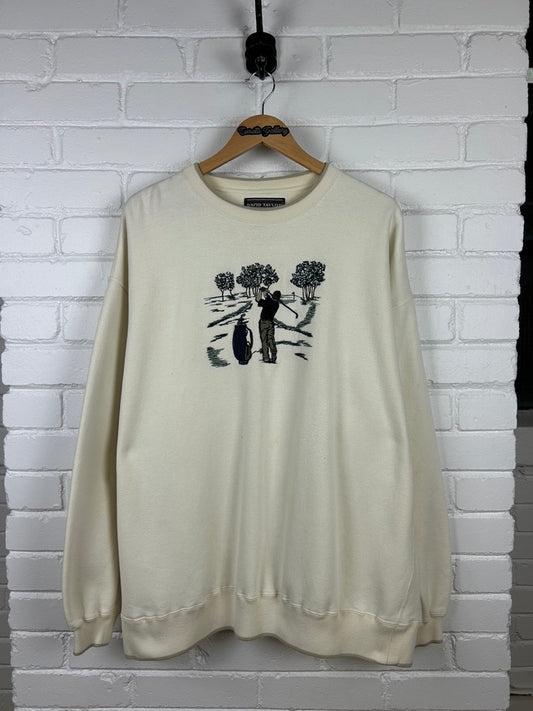 Vintage David Taylor Embroidered Golfer Golf Course Crew Neck Sweatshirt Size XXL