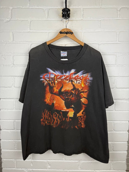 Vintage 2002 Ozzfest Ozzy Osbourne Rob Zombie SOAD Festival Music Band T Shirt Size XXL