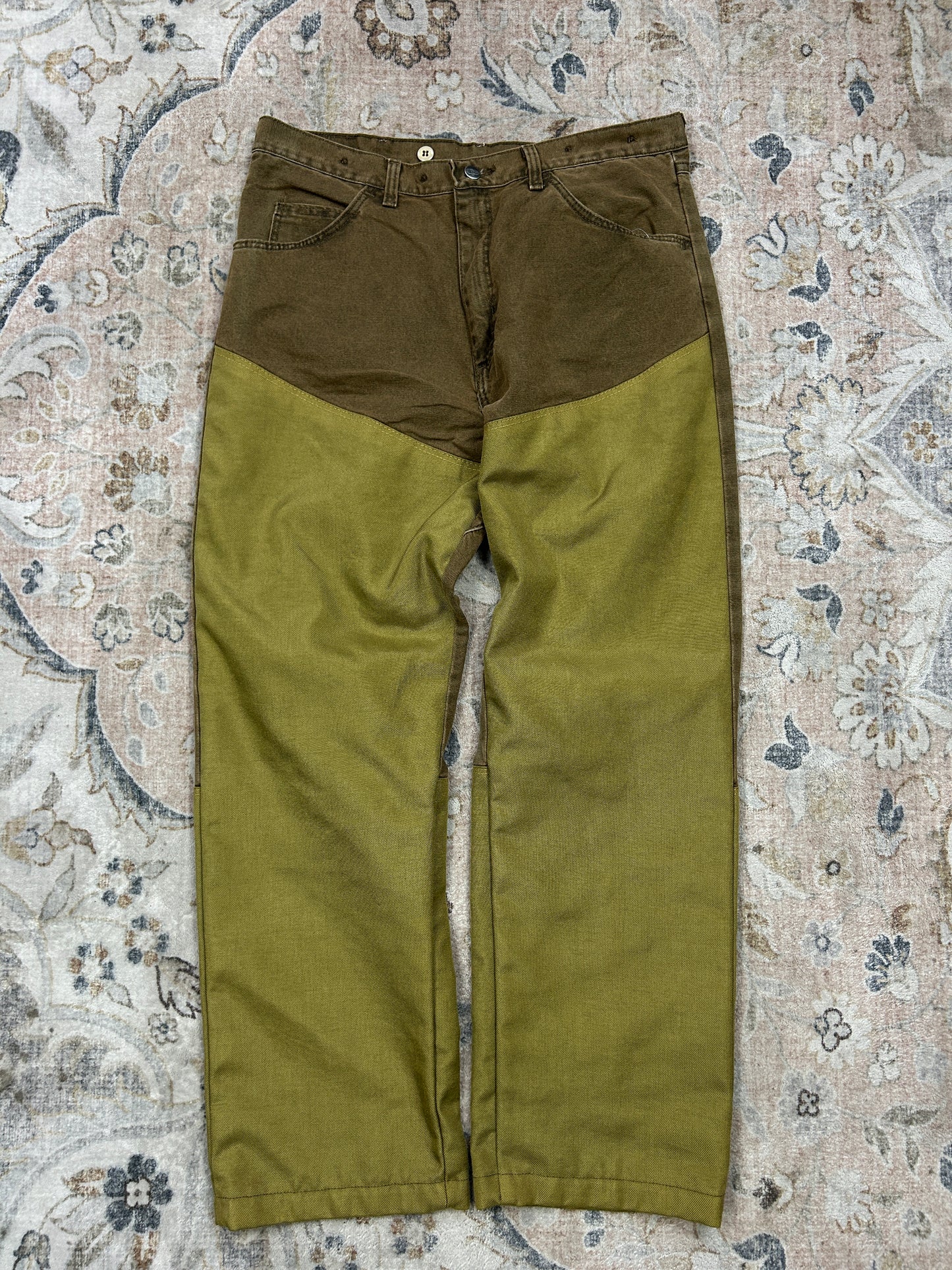 Vintage Wrangler Pro Gear Hunting Double Knee Brown Jeans Size 36W