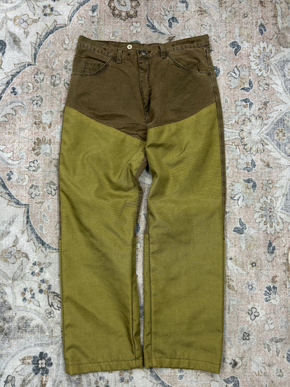 Vintage Wrangler Pro Gear Hunting Double Knee Brown Jeans Size 36W
