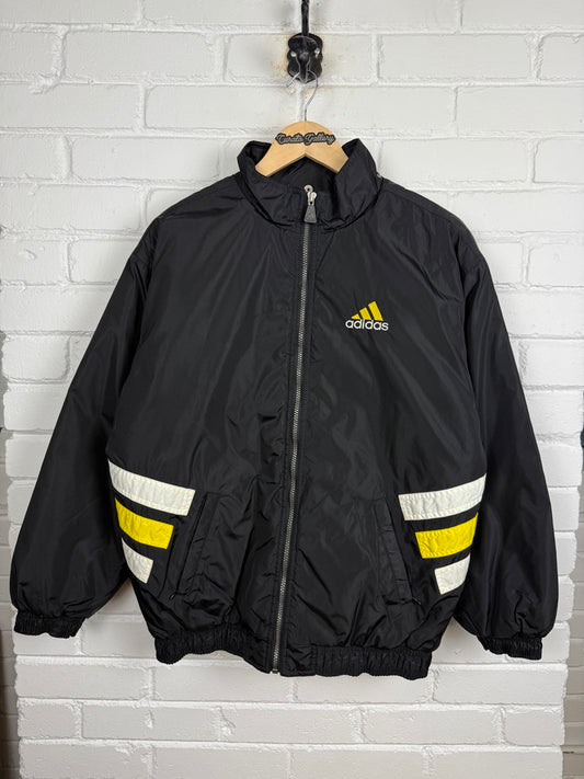 Vintage 90s Adidas Embroidered Logo Insulated Nylon Bomber Jacket Size M