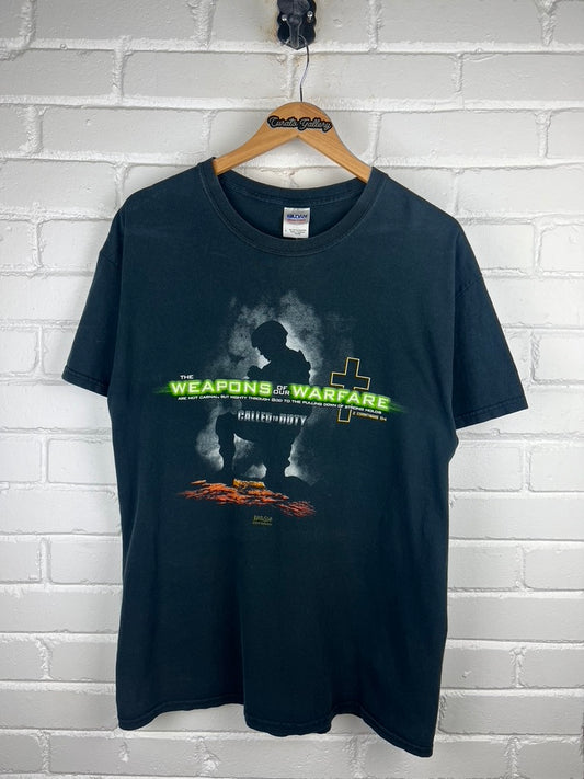 2010 Weapons Of Our Warfare Called To Duty Jesus Video Game Parody T Shirt Size L
