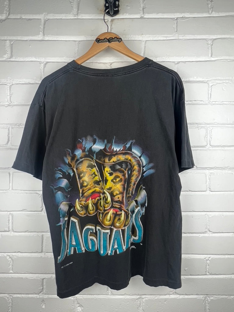 Vintage 1993 Jacksonville Jaguars Banned Logo NFL Breakthrough Nutmeg T Shirt Size XL 90s