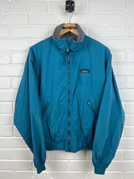 Vintage 90s LL Bean Fleece Lined Nylon Three Season Bomber Jacket Size M